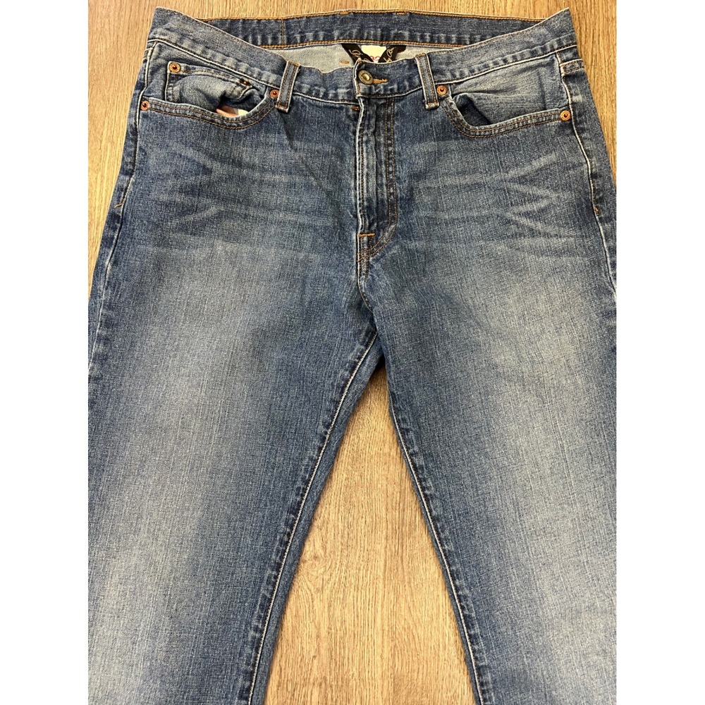 Lucky Brand Mens Relaxed Straight Leg Jeans Medium Wash Blue Size 32 Denim